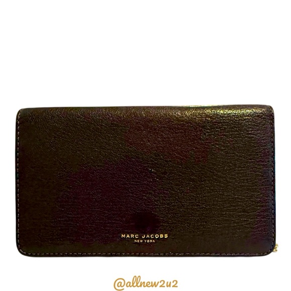 Marc Jacobs Black & Dark Burgundy Crossbody Bag Branded Goldtone Hdw Host Pick - Picture 2 of 16